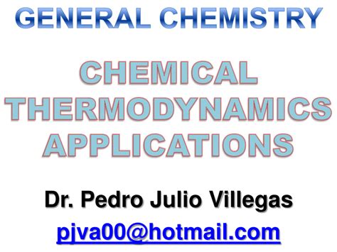 (PDF) Chemical Thermodynamics Applications