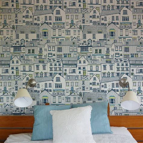 Coastal Cottages Wallpaper By Jessica Hogarth | Cottage wallpaper, Coastal cottage, Chic living ...