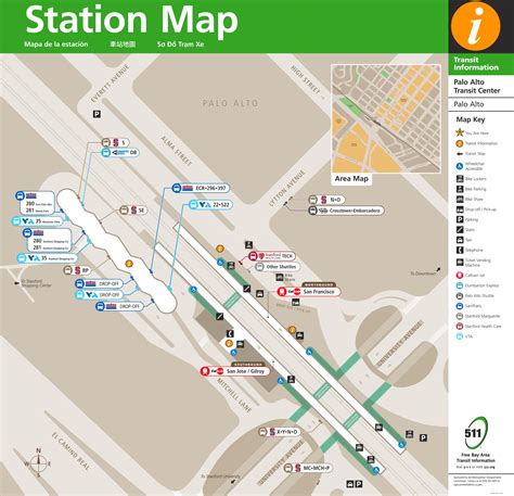 Palo Alto station map - Ontheworldmap.com