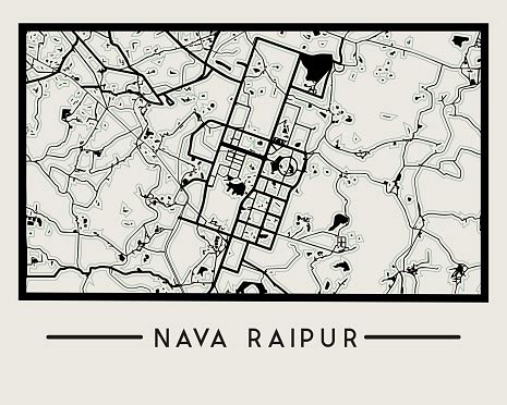 Abstract Nava Raipur City Map Illustration Stock Illustration ...