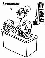 Librarian Coloring Page sketch template