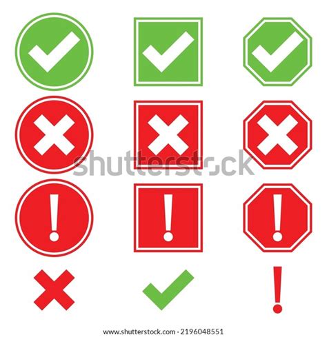 Green Tick Red Cross Collection Isolated Stock Vector (Royalty Free) 2196048551 | Shutterstock