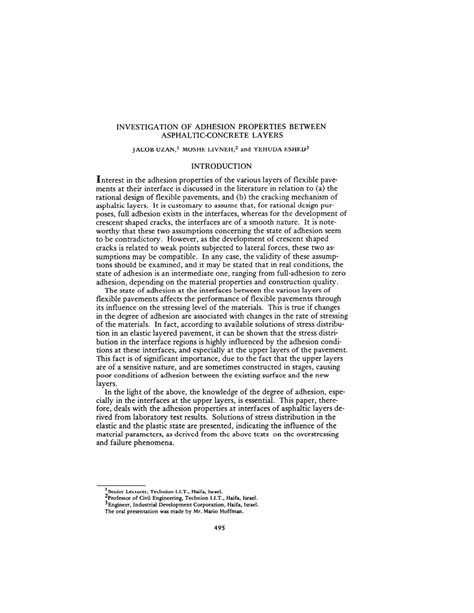 (PDF) INVESTIGATION OF ADHESION PROPERTIES BETWEEN ASPHALTIC-CONCRETE ...