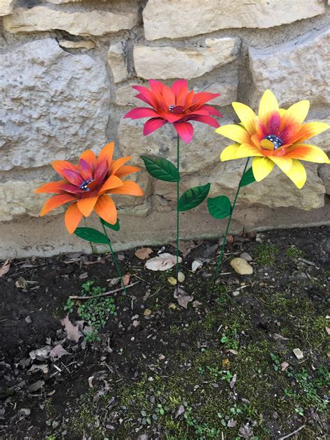 Flower Garden Stakes,Daylily Metal Garden Stakes, Yard decoration ...