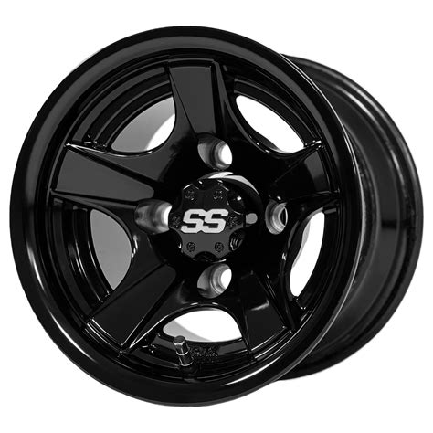 10" BULLITT Gloss Black Golf Cart Wheels | TREX