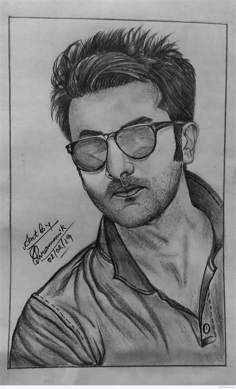 Perfect Pencil Sketch Of Ranbir Kapoor | DesiPainters.com