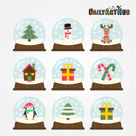 Christmas Snow Globes Clip Art Set – Daily Art Hub – Free Clip Art Everyday