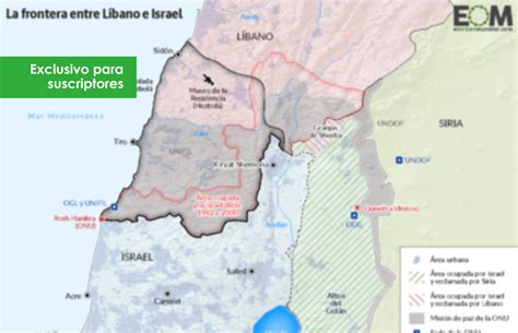 El mapa de la frontera entre Líbano e Israel - Mapas de El Orden ...