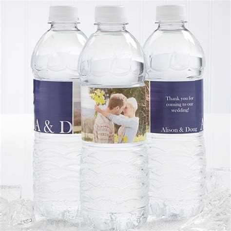 Personalized Photo Water Bottle Labels - Wedding Couple