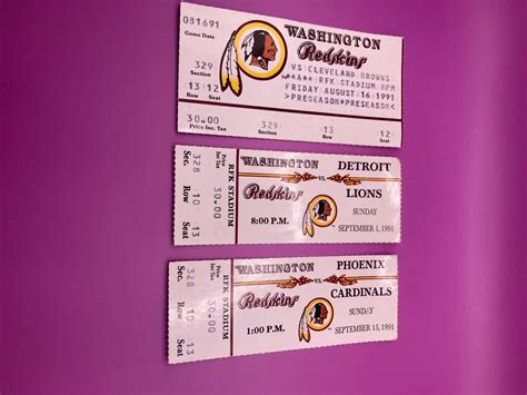 Washington Redskins 1991 Season Tickets - Brett Favre Debut and Playoff tickets! | eBay