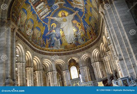 Basilica of Sacre-Coeur - Fragment of the Interior. Stock Photo - Image ...