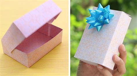 How to make a paper gift box with lid - Easy! - Thaitrick