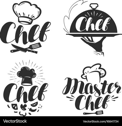 Chef cook logo or label for design Royalty Free Vector Image