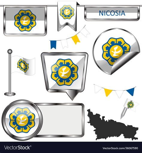 Flag nicosia cyprus Royalty Free Vector Image - VectorStock