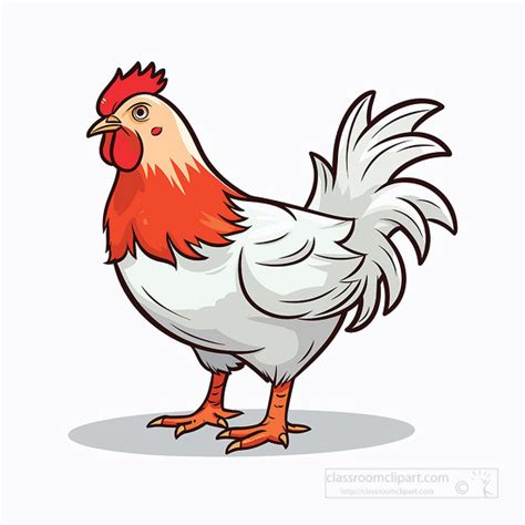 Chicken Clipart-cute cartoon style red head chicken