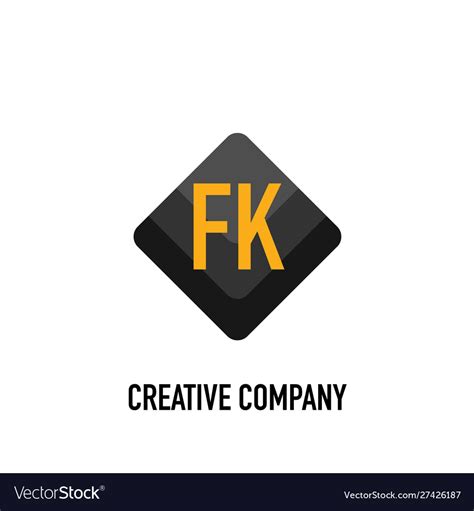 Initial letter fk black creative design logo Vector Image