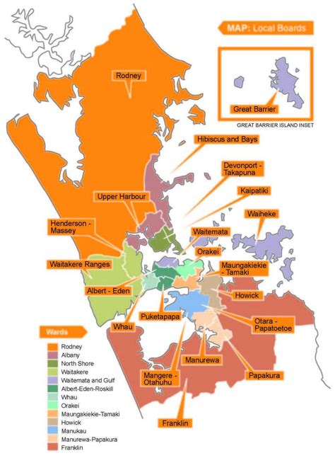 Auckland council area map - Auckland council boundaries map (New Zealand)