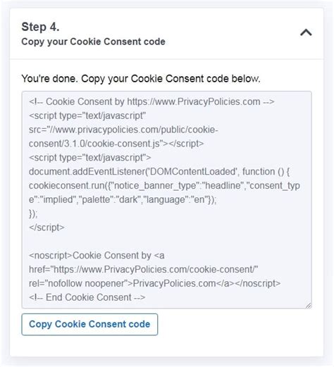 Cookie Consent Examples - Privacy Policies