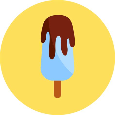 Lightblue ice cream with chocolate on top on stick, illustration ...