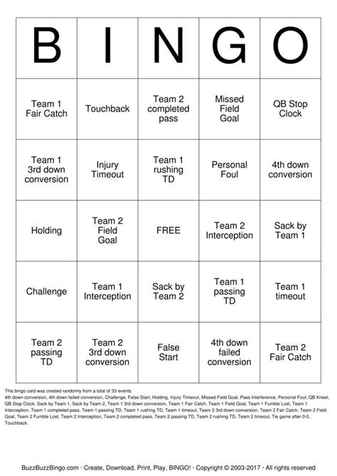 Superbowl Bingo Cards to Download, Print and Customize!