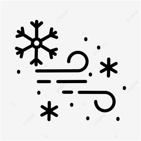 Snow Storm Line Icon, Flurries, Snow, Snowflake PNG and Vector with Transparent Background for ...