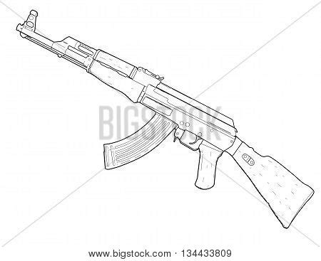 Weapon AK 47 Drawing Vector & Photo (Free Trial) | Bigstock