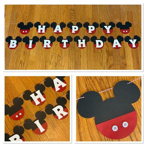 Mickey mouse birthday banner etsy – Artofit