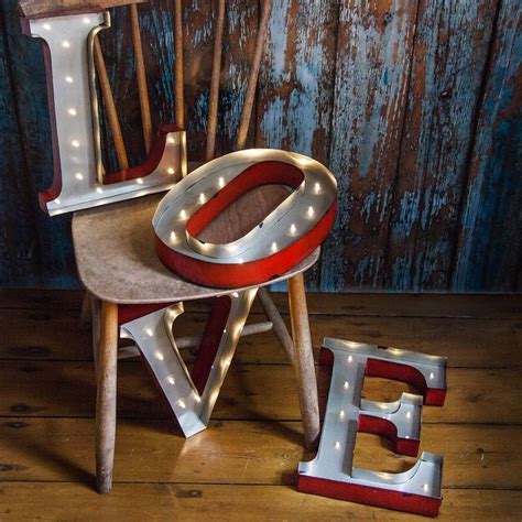 Metal 'Love' Letter Lights | Light letters, Small led lights, Big ...