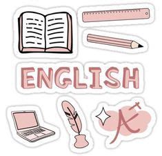 "Peach English School Subject Sticker Pack" Sticker for Sale by The ...