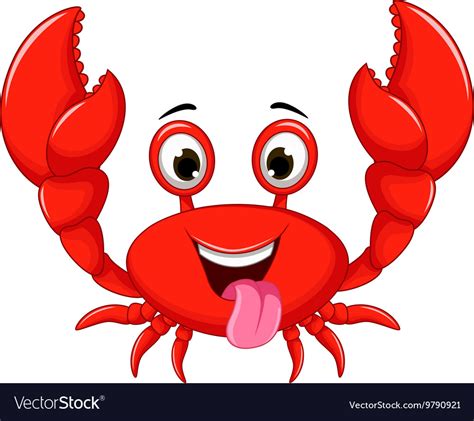 Funny cartoon crab Royalty Free Vector Image - VectorStock