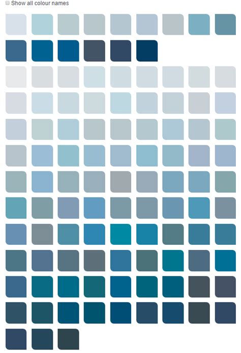 Dulux Muted Blues Color Chart