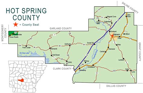 Hot Spring County Map - Encyclopedia of Arkansas