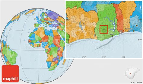 Political Location Map of Kumasi