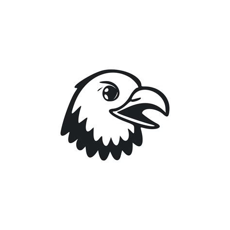 Black and white light logo with a charming eagle 19978199 Vector Art at ...