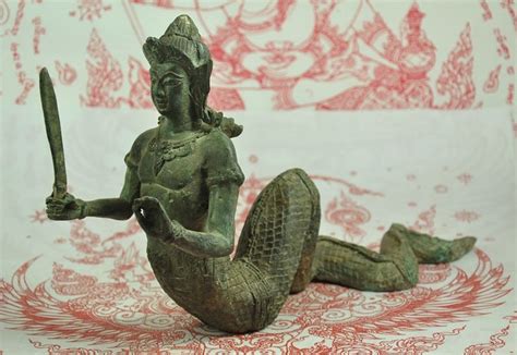 Antique Ananta Shesha Naga Thai Hindu Bronze Enlightenment Buddha ...