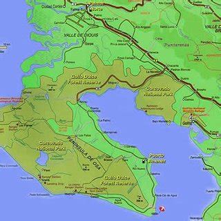 Map of the Osa Peninsula showing Carate (red circle), our area of study ...