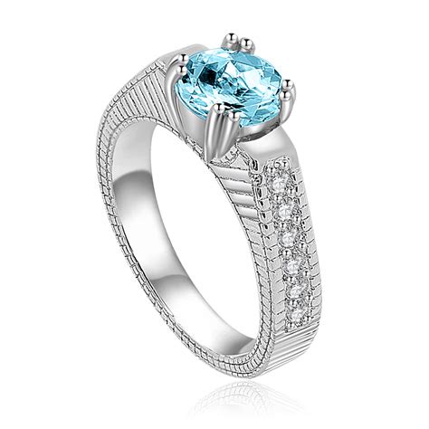 Aquamarine Solitaire Ring Wholesale Gemstone Ring | JR Fashion Accessories