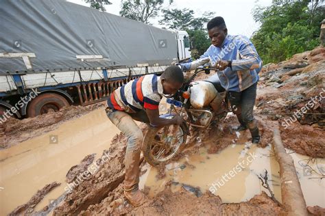 Men Lift Motorcycle Taxi Stucking Mud Editorial Stock Photo - Stock Image | Shutterstock