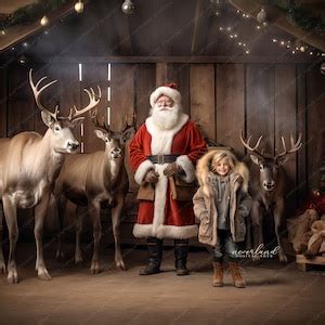 Santa and His Reindeer Background for Photography Compositions / Winter ...