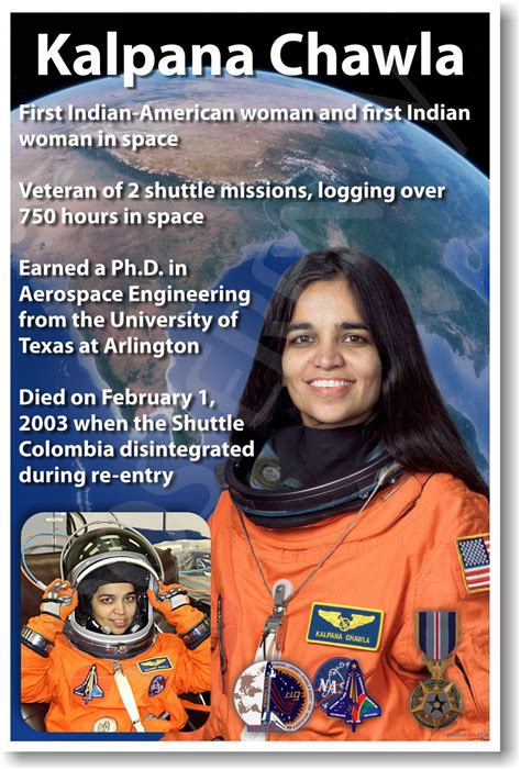 Astronaut Kalpana Chawla - First American Indian Woman in Space - NEW ...