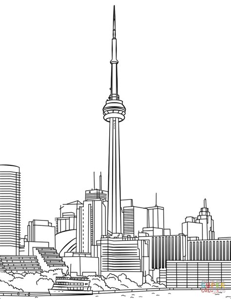 Toronto CN Tower coloring page | Free Printable Coloring Pages