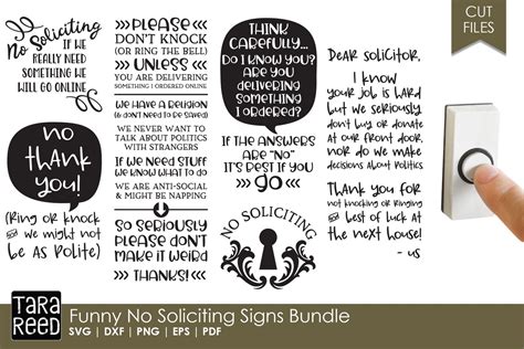 Funny No Soliciting Sign Bundle (132797) | Cut Files | Design Bundles