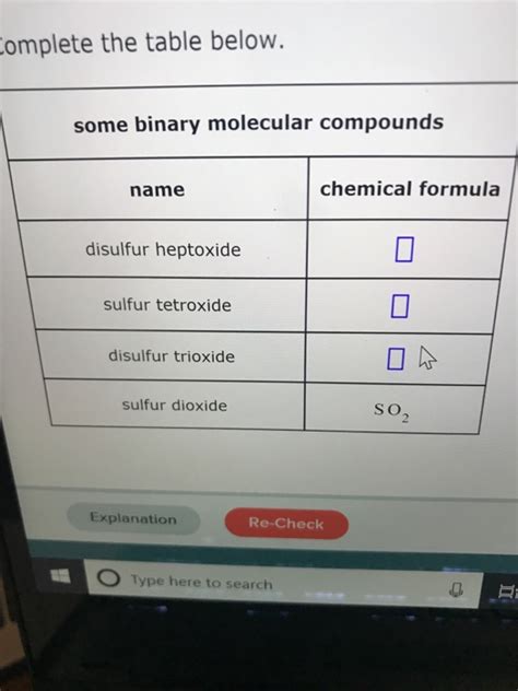 Solved omplete the table below. some binary molecular | Chegg.com