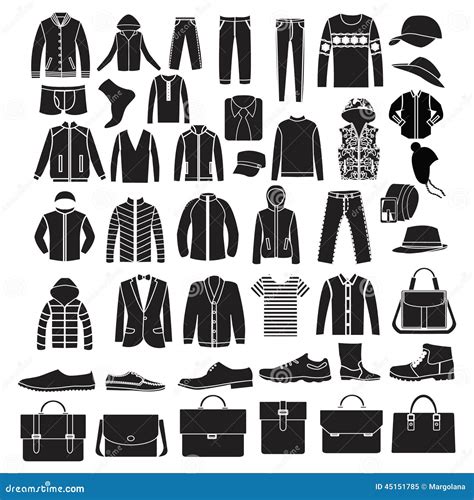 Men S Fashion Clothes and Accessories - Illustration Stock Vector - Illustration of black, icons ...