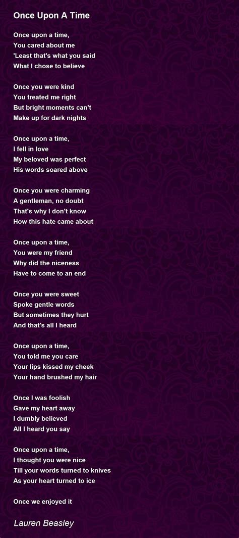 Once Upon A Time - Once Upon A Time Poem by Lauren Beasley