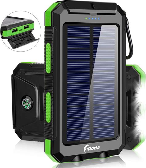 Solar Charger, 20000mAh Solar Power Bank Portable Chargers for Cell ...