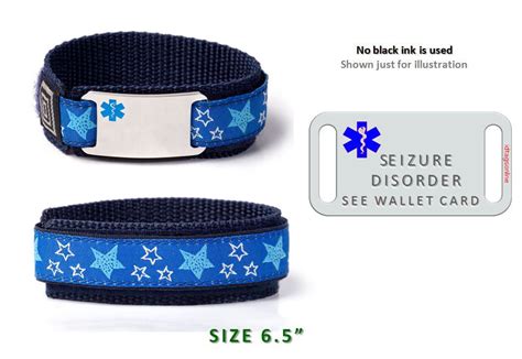 SEIZURE DISORDER Medical Alert ID Bracelet 6.5". Free medical Emergency ...