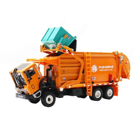 FUBARBAR Garbage Truck Toy, Model 1:43 Scale Metal Diecast Recycling ...