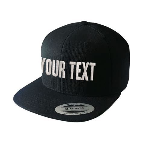 Custom Snapback hat Personalize Black hat with your own Text