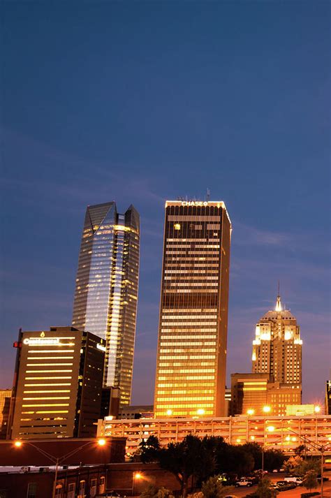 OKC Downtown Skyline Vertical Photograph by Gregory Ballos